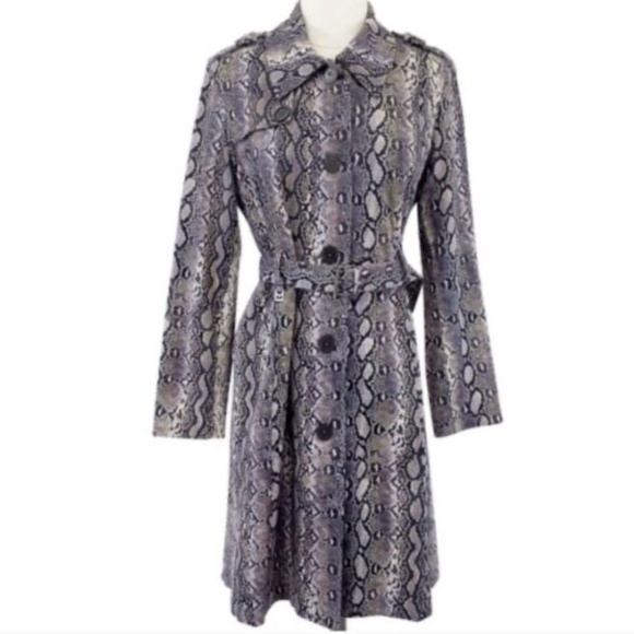 MICHAEL Michael Kors Vintage Snake-Print Belted Trench NWOT - Picture 1 of 5